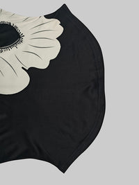 Flower Print Short Sleeves Skinny High Neck T-Shirts Tops