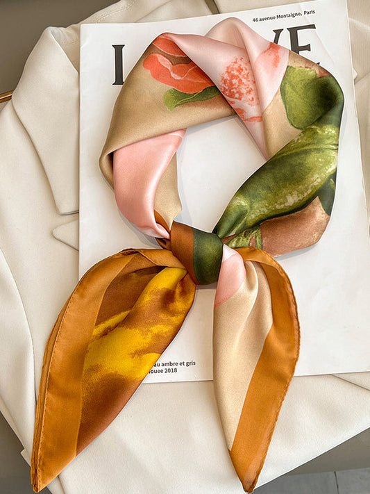 Square Floral Printed Scarfs&Hats