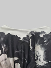 Batwing Sleeves Loose Asymmetric Floral Printed Split-Joint Split-Side One-Shoulder Evening Dresses Maxi Dresses