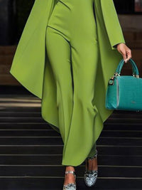 Batwing Sleeves Loose Hollow Solid Color Split-Joint Cold Shoulder Jumpsuits