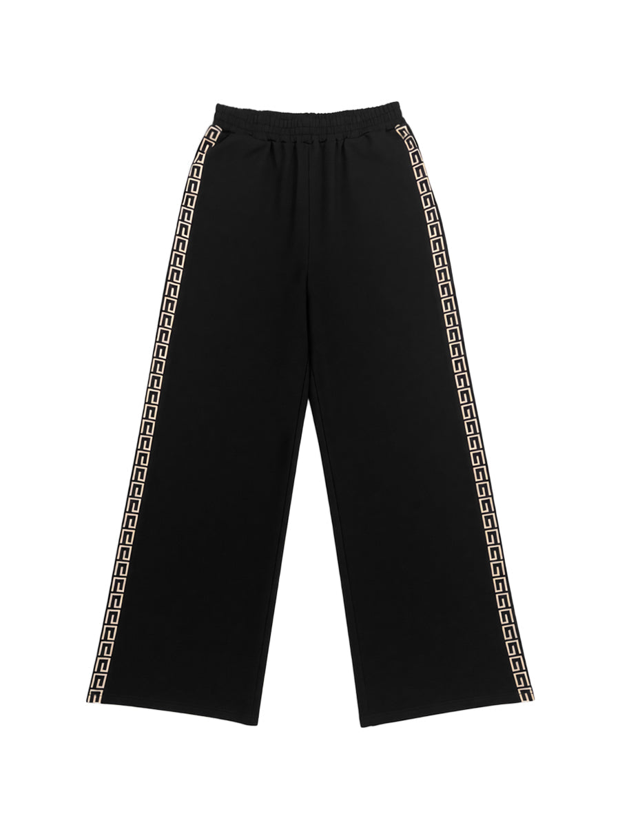 Loose Printed Solid Color Casual Pants Bottoms Trousers
