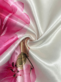 Elasticity Flower Print Pleated A-Line Long Sleeves Mock Neck Maxi Dresses