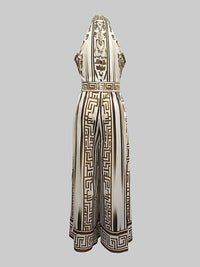 Sleeveless Wide Leg Printed Halter-Neck Jumpsuits