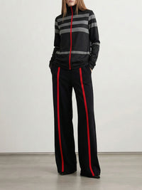 Striped Loose Wide Leg Trousers Casual Pants Bottoms
