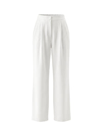 Pockets Solid Color High Waisted Loose Trousers Pants