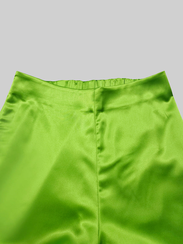 Solid Color Split-Joint High Waisted Loose Trousers Pants