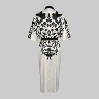 Half Sleeves Flower Print Printed Tied Waist V-Neck Midi Dresses