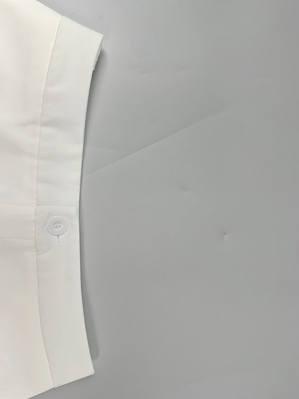 High Waisted Loose Solid Color Pants Trousers