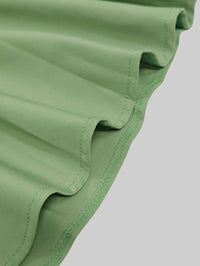 A-Line Long Sleeves Pleated Pockets Solid Color Zipper V-Neck Midi Dresses