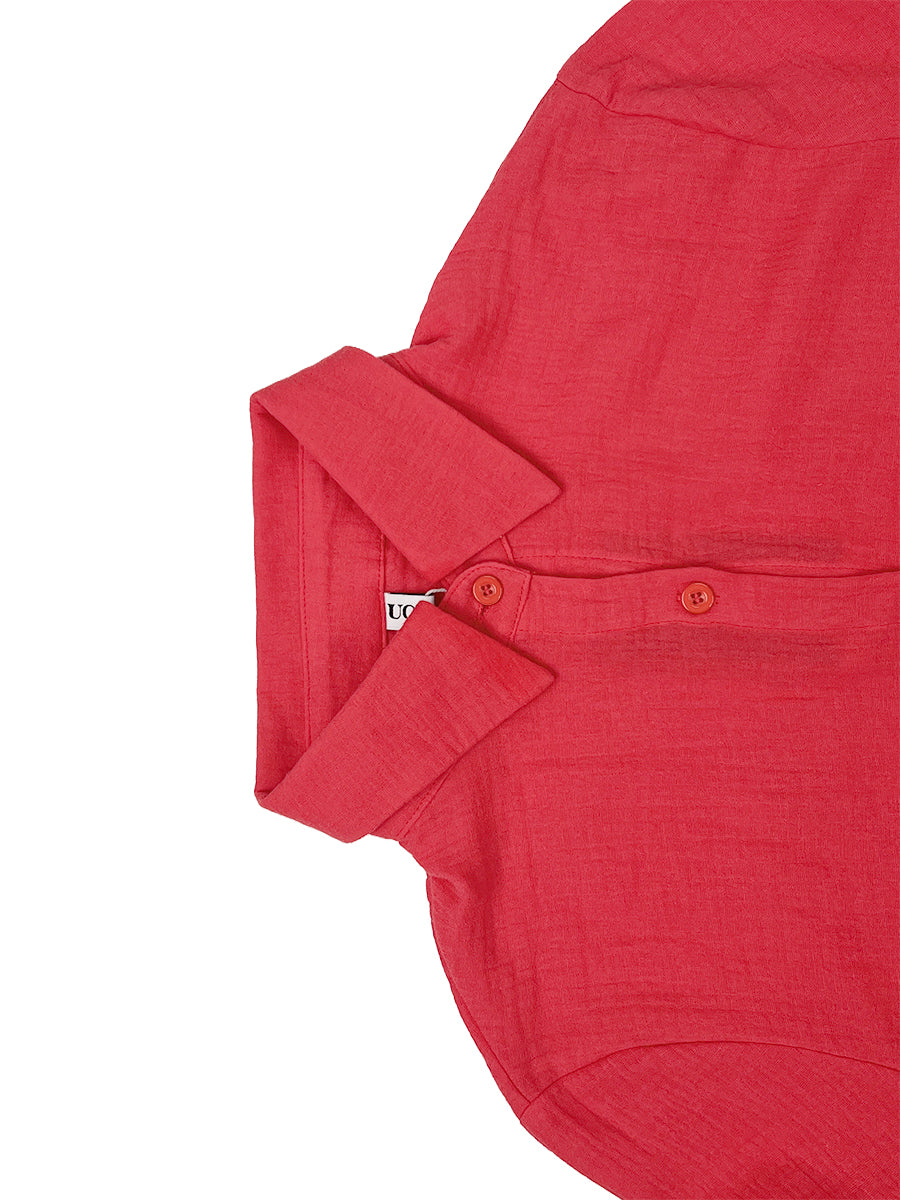 Buttoned Solid Color Long Sleeves Loose Lapel Blouses&Shirts Tops