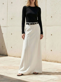 Stylish H-Line Solid Color Skirts Bottoms