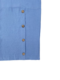 Buttoned Pockets Solid Color Loose Wide Leg Trousers Pants