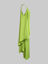 Batwing Sleeves Loose Hollow Solid Color Split-Joint Cold Shoulder Jumpsuits