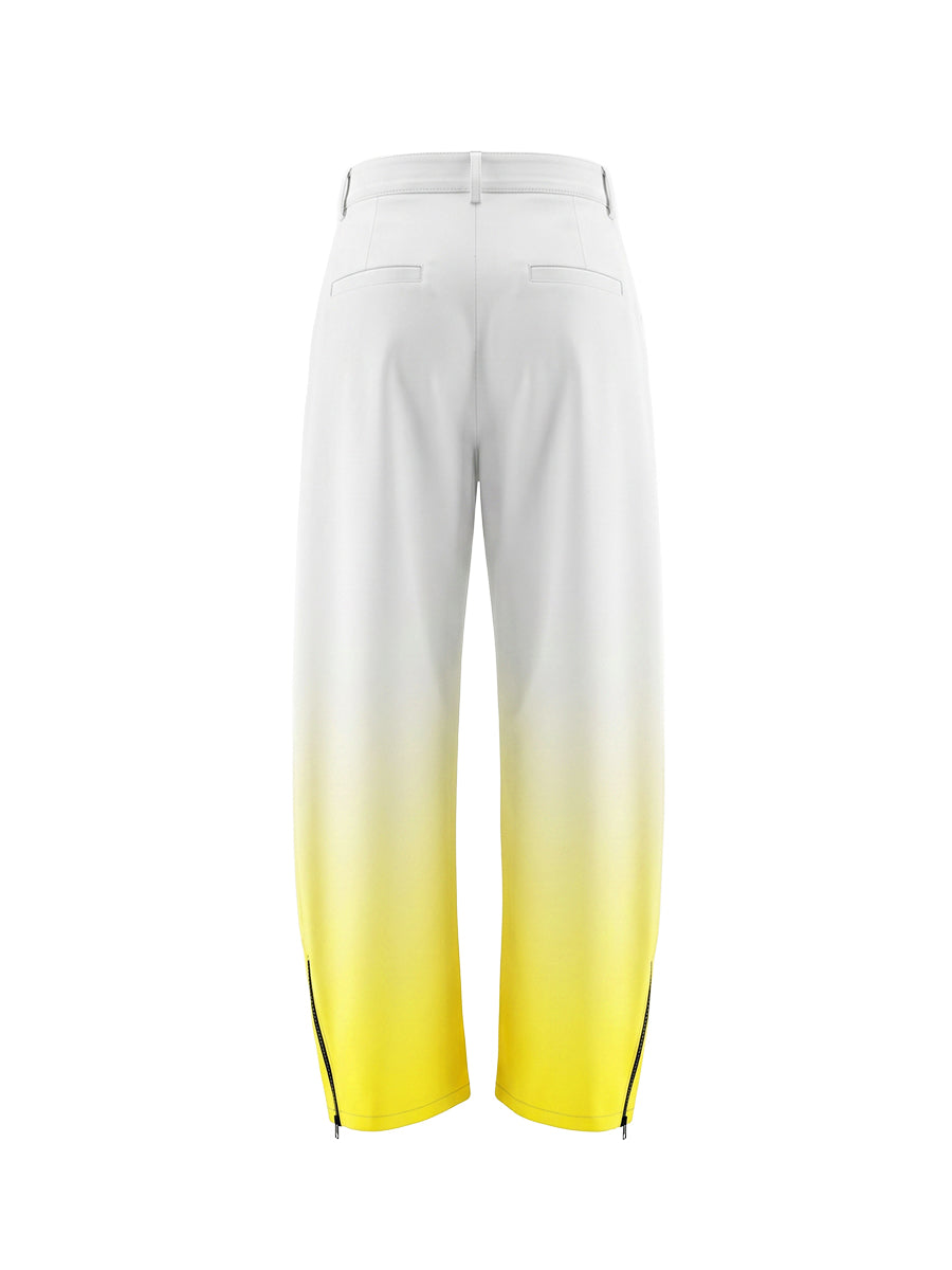 Wide Leg Gradient Pockets Zipper Pants Trousers