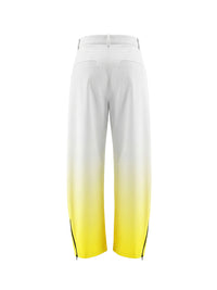 Wide Leg Gradient Pockets Zipper Pants Trousers