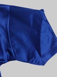 Loose Three-Quarter Sleeves Asymmetric Pleated Split-Joint Round-Neck Maxi Dresses