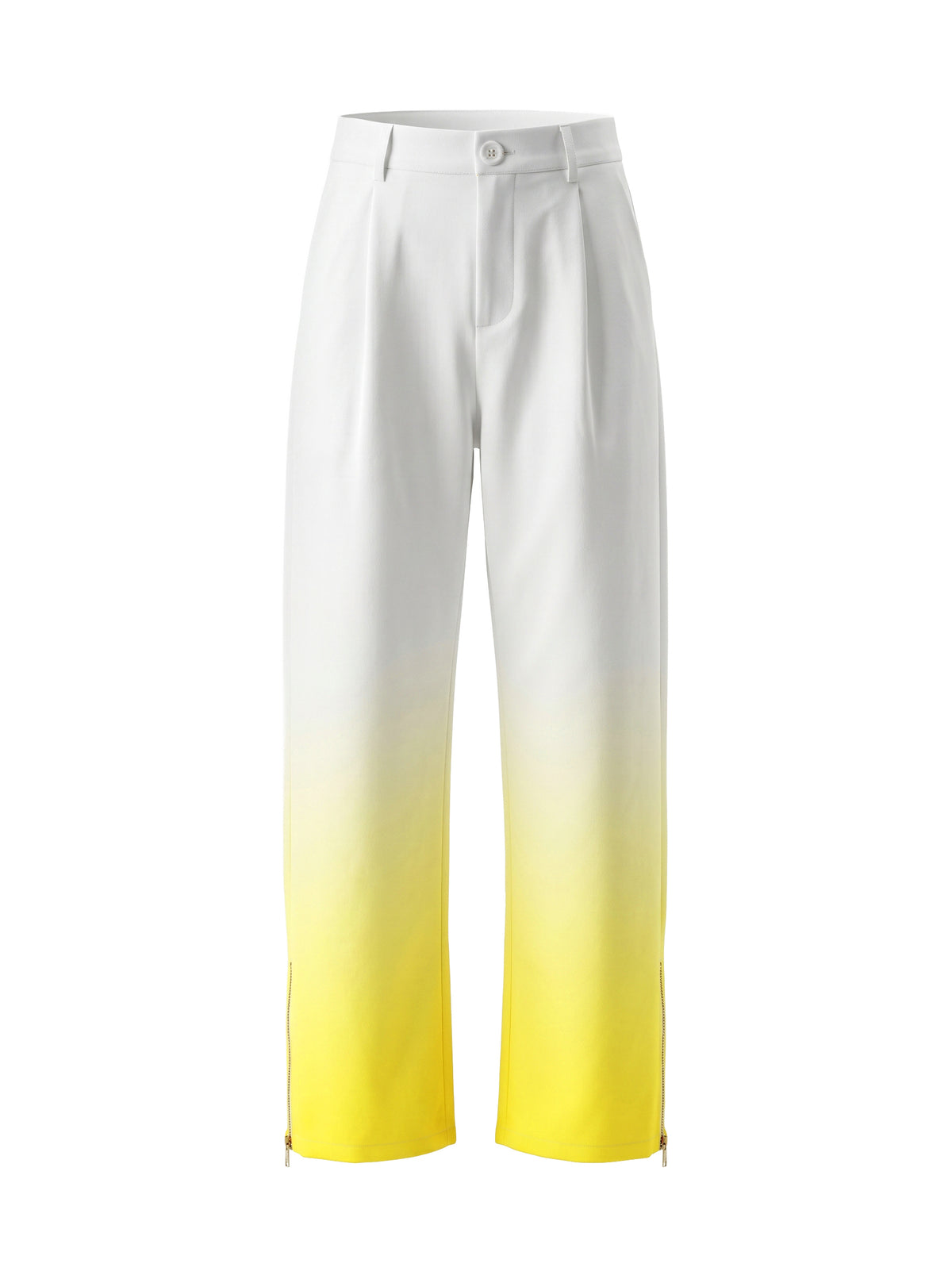 Wide Leg Gradient Pockets Zipper Pants Trousers