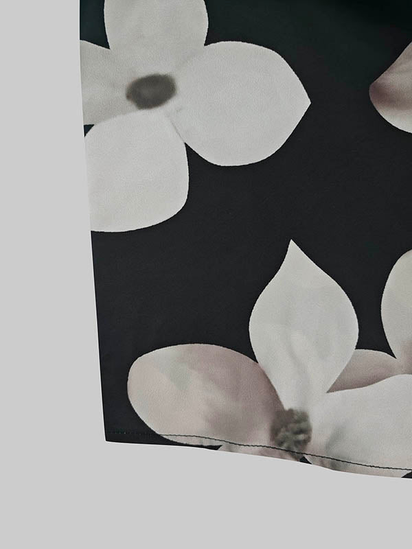 Floral Printed Long Sleeves Loose Lapel Blouses