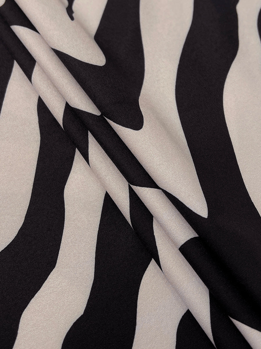 Long Sleeves Wide Leg Split-Joint Tied Waist Zebra Printed Lapel Jumpsuits