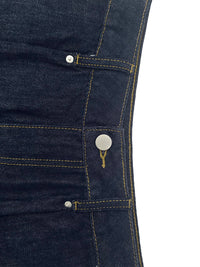 Pleated Pockets Loose Wide Leg Jean Pants Bottoms