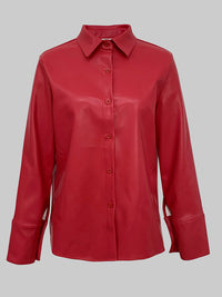 Long Sleeves Buttoned Solid Color Lapel Blouses&Shirts Tops