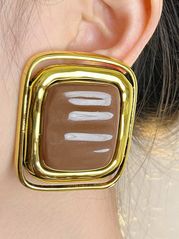 Geometric Shiny Earrings Accessories