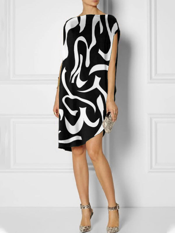 Summer Urban Solid Color Short Sleeves Mini Dress