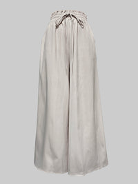 Loose Wide Leg Drawstring Solid Color Casual Pants Bottoms Trousers