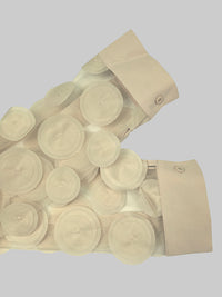 Long Sleeves Loose Buttoned Mesh Polka-Dot Split-Joint Lapel Blouses&Shirts Tops