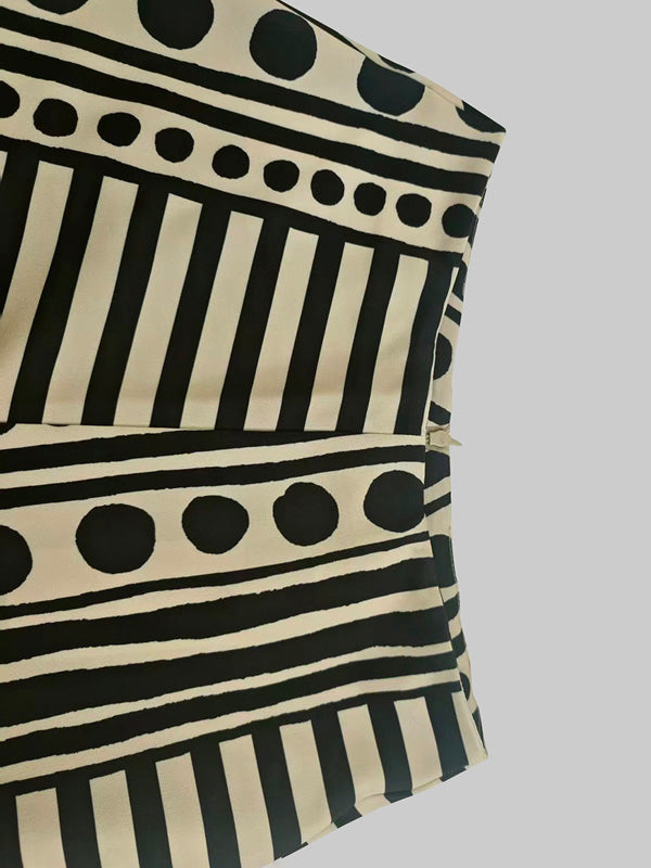 Loose Wide Leg Polka-Dot Striped Casual Pants Bottoms Trousers