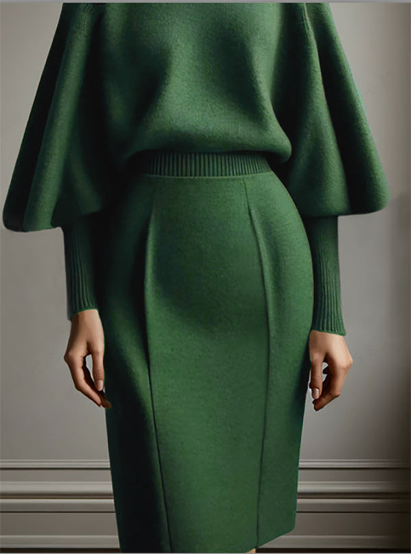 Solid Color Bodycon High Waisted Skirts Bottoms