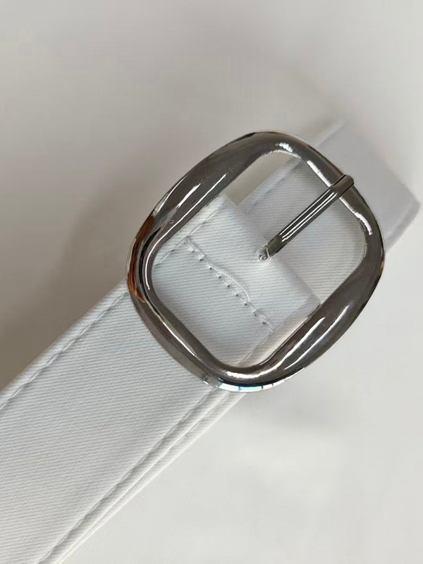 High Waisted Straight Leg Pleated Solid Color Split-Joint Pants Trousers