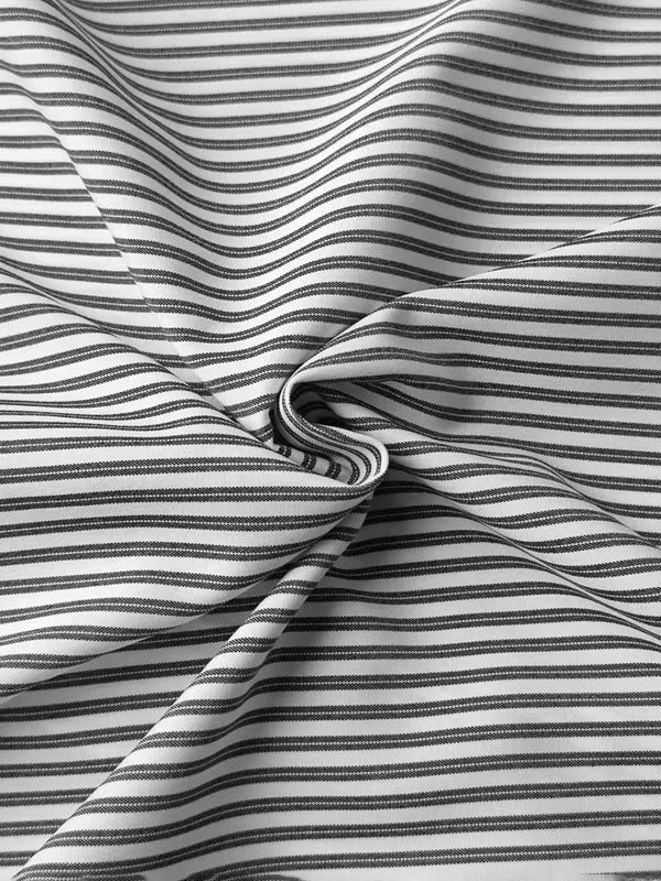 Buttoned Striped Long Sleeves Loose Stand Collar Blouses&Shirts Tops