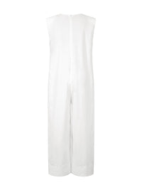 Solid Color Sleeveless Wide Leg Jumpsuits