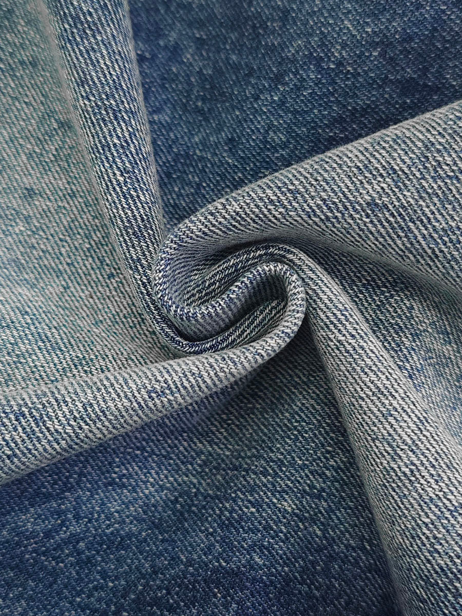 High Waisted Wide Leg Contrast Color Fringed Split-Joint Jean Pants Bottoms