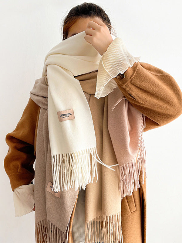 Solid Color Tasseled Scarf Scarfs&Hats