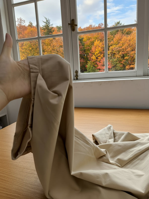 Loose Wide Leg Pleated Pockets Solid Color Pants