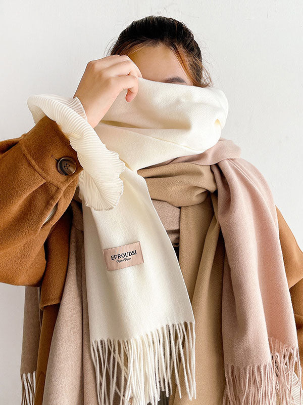 Solid Color Tasseled Scarf Scarfs&Hats
