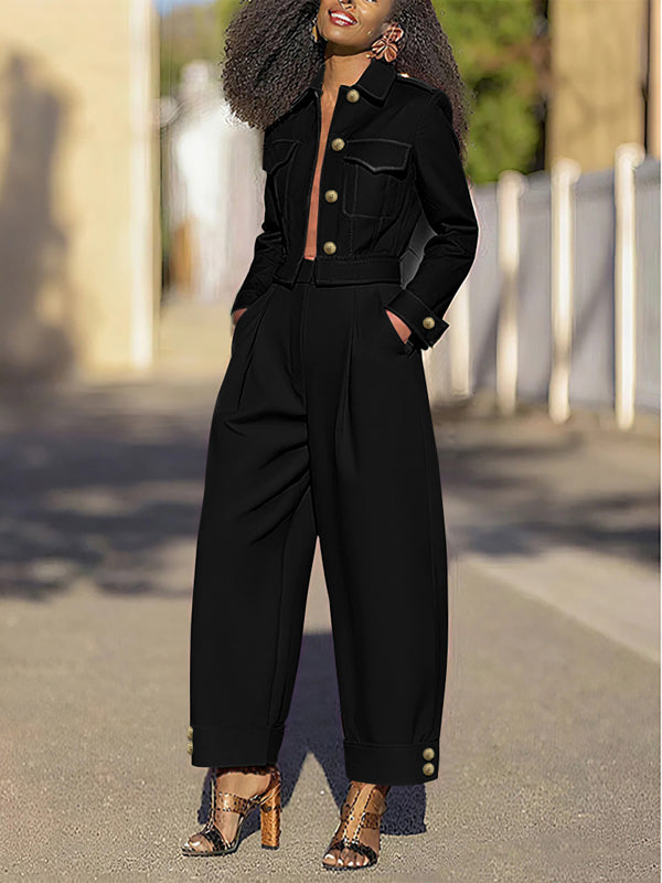High Waisted Wide Leg Pleated Split-Joint Pants Trousers