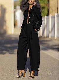 High Waisted Wide Leg Pleated Split-Joint Pants Trousers