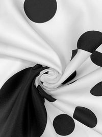 High Waisted Sleeveless Polka-Dot Mock Neck Jumpsuits