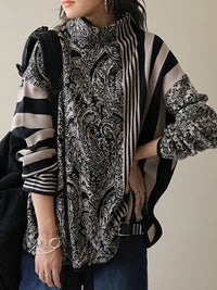 Long Sleeves Loose Striped Pullovers