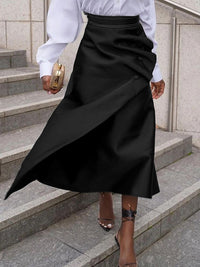 A-Line Loose Asymmetric Buttoned Pleated Split-Joint Skirts