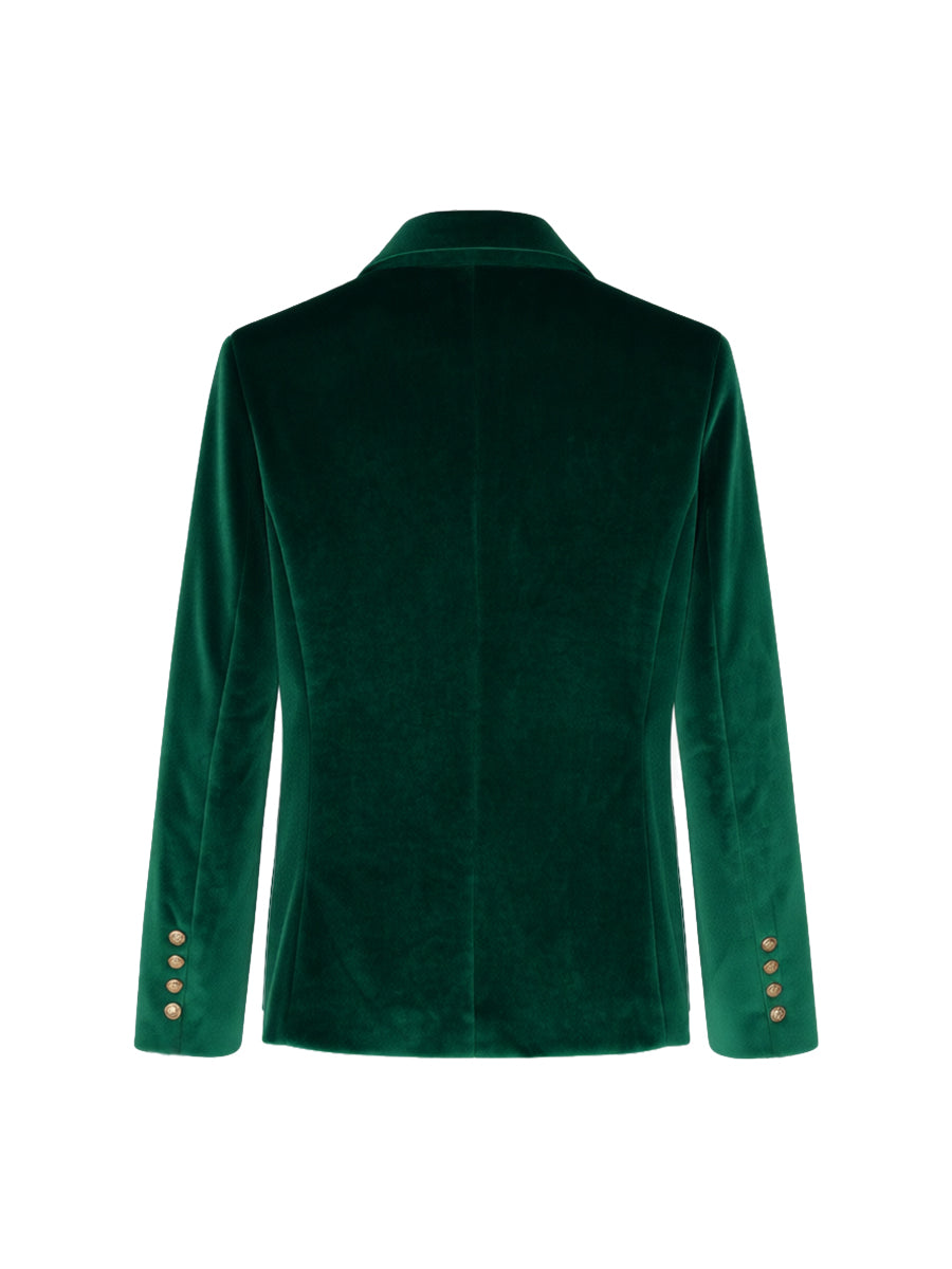 Long Sleeves Buttoned Solid Color Notched Collar Blazer Suits Outerwear