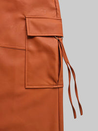 Column Pockets Solid Color Skirts Bottoms