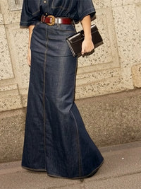 Column No Belt Solid Color Zipper Skirts Bottoms