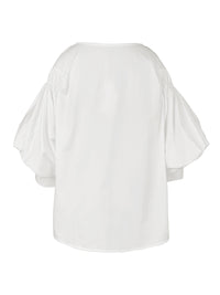 Puff Sleeves Buttoned Solid Color Blouses&Shirts Tops