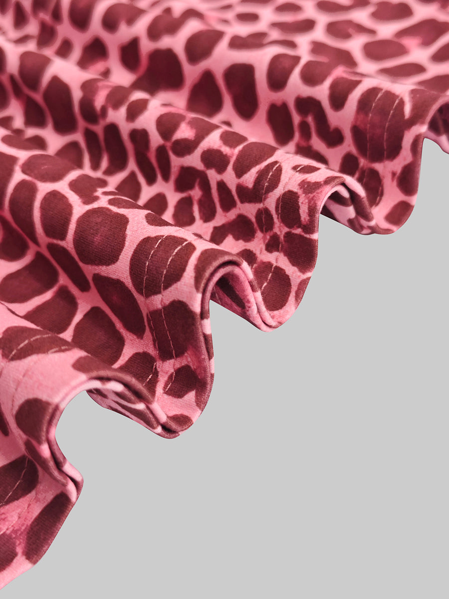 Leopard Long Sleeves Skinny High Neck T-Shirts Tops