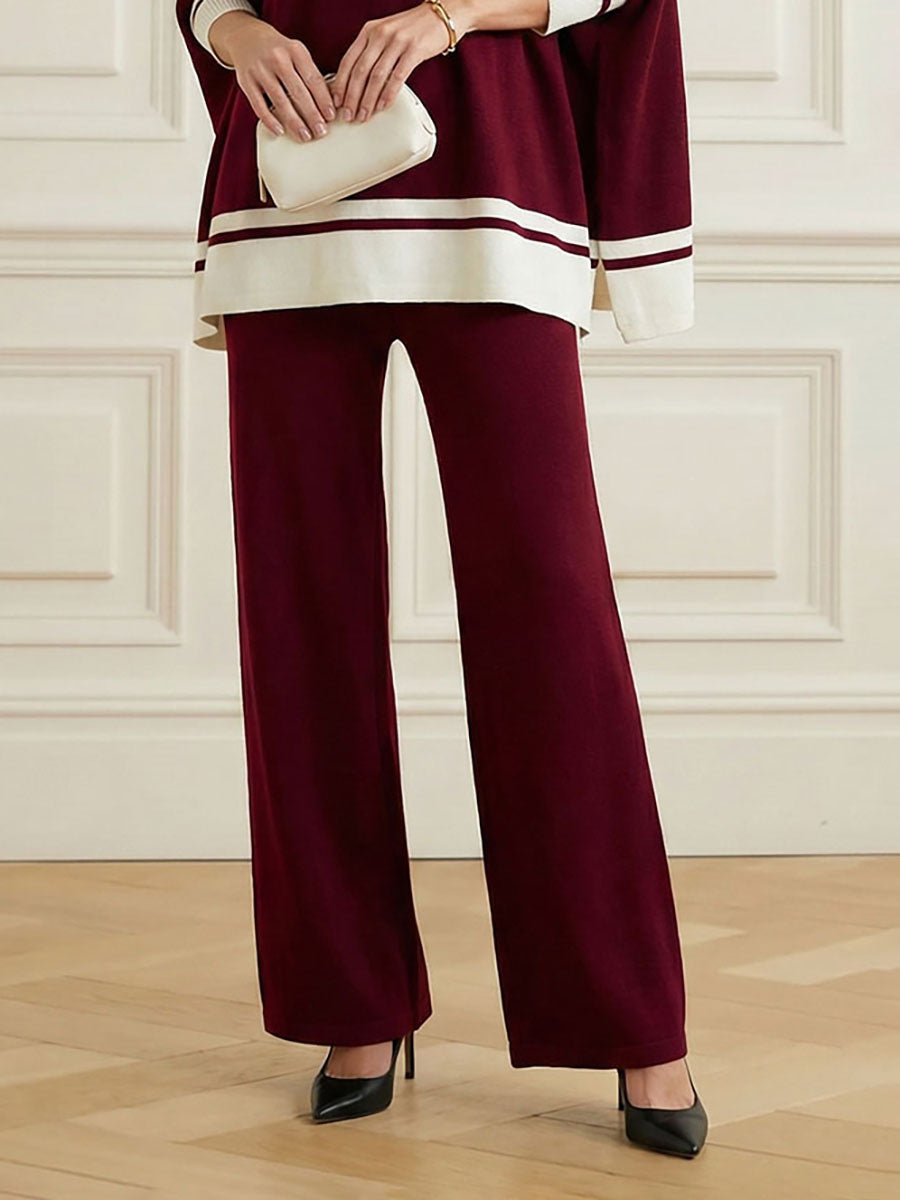 Solid Color Wide Leg Trousers Pants