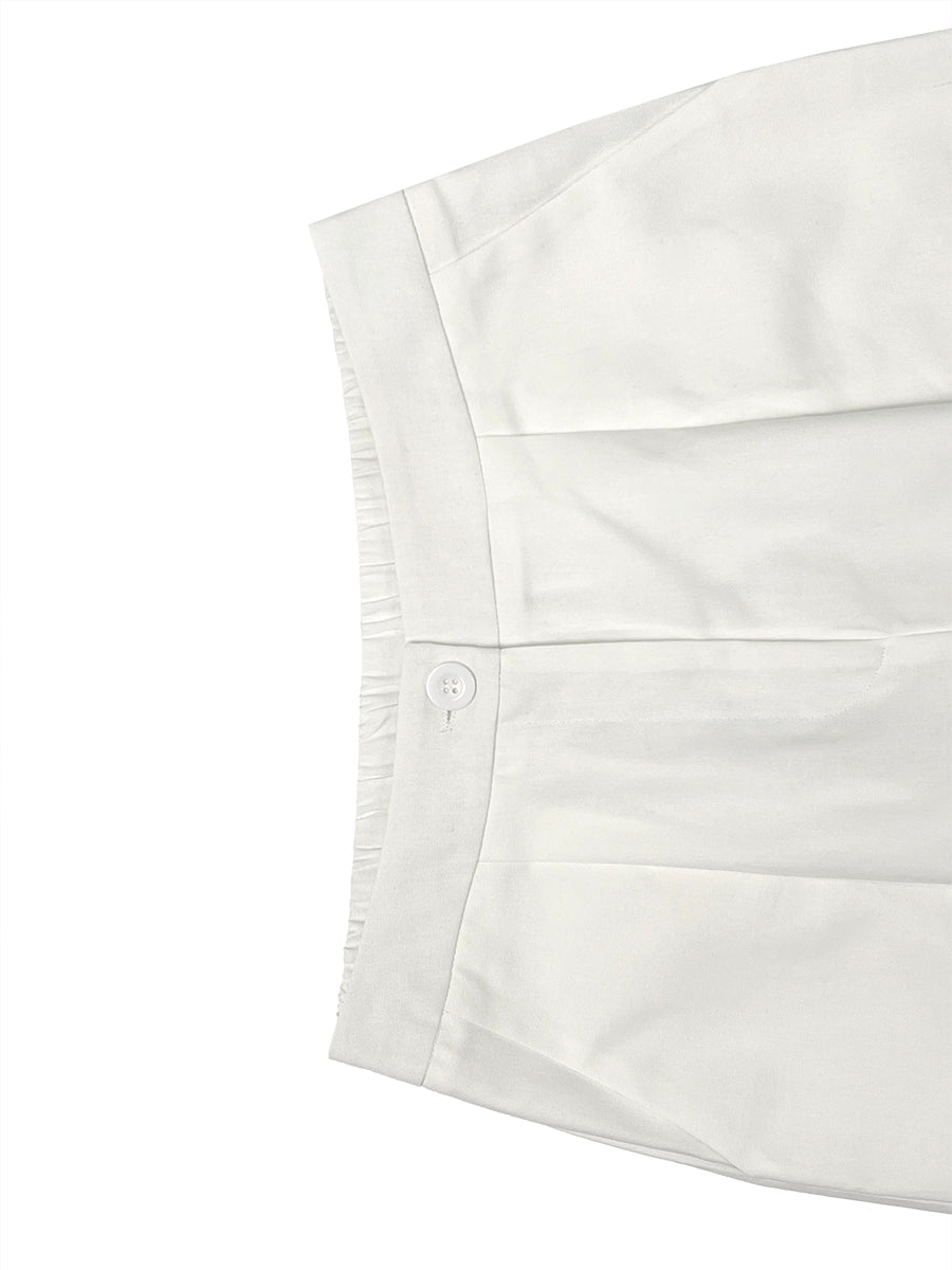 Pockets Solid Color High Waisted Loose Trousers Pants